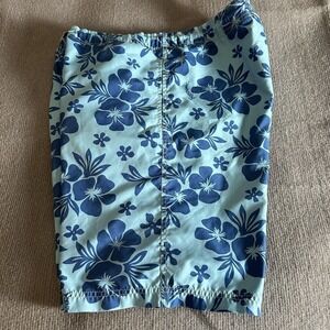 Abercrombie & Fitch Men's Size M Blue Surf Swim Trunks Hibiscus Floral‎ Pockets